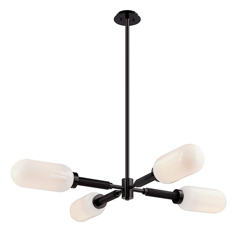 Image 3 Annex 47 1/2" Wide Anodized Black 4-Light Pendant Light more views