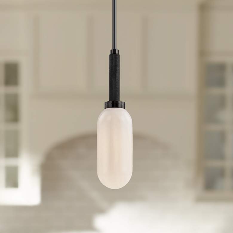 Image 1 Annex 5 inch Wide Anodized Black Mini Pendant Light