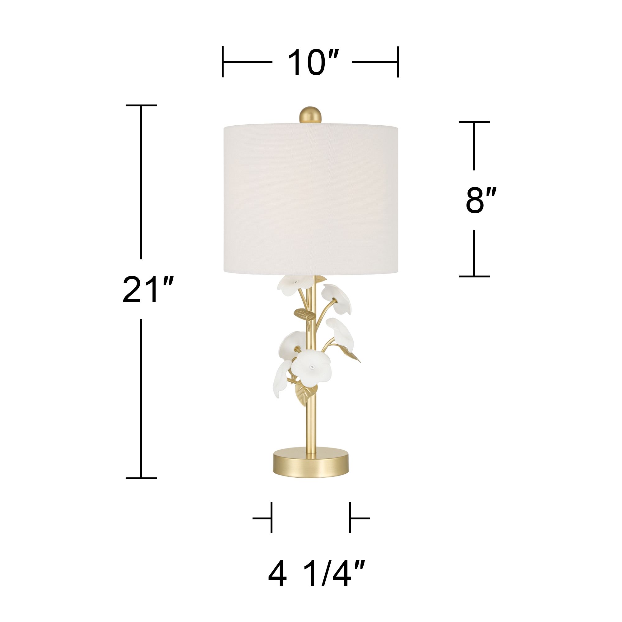 Annie 21" High Gold and White Flower Table Lamp Set of 2 with Dimmer