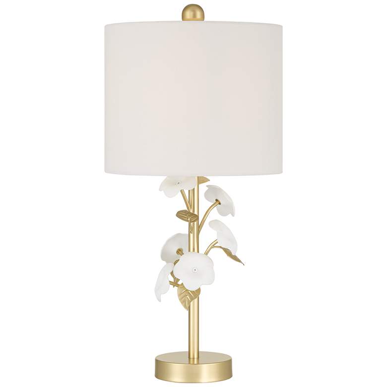Image 2 Annie 21" High Gold and White Flower Table Lamp