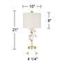 Annie 21" High Gold and White Flower Table Lamp