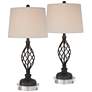 1_Annie 29 1/2" Iron Scroll Table Lamps with Round Acrylic Risers