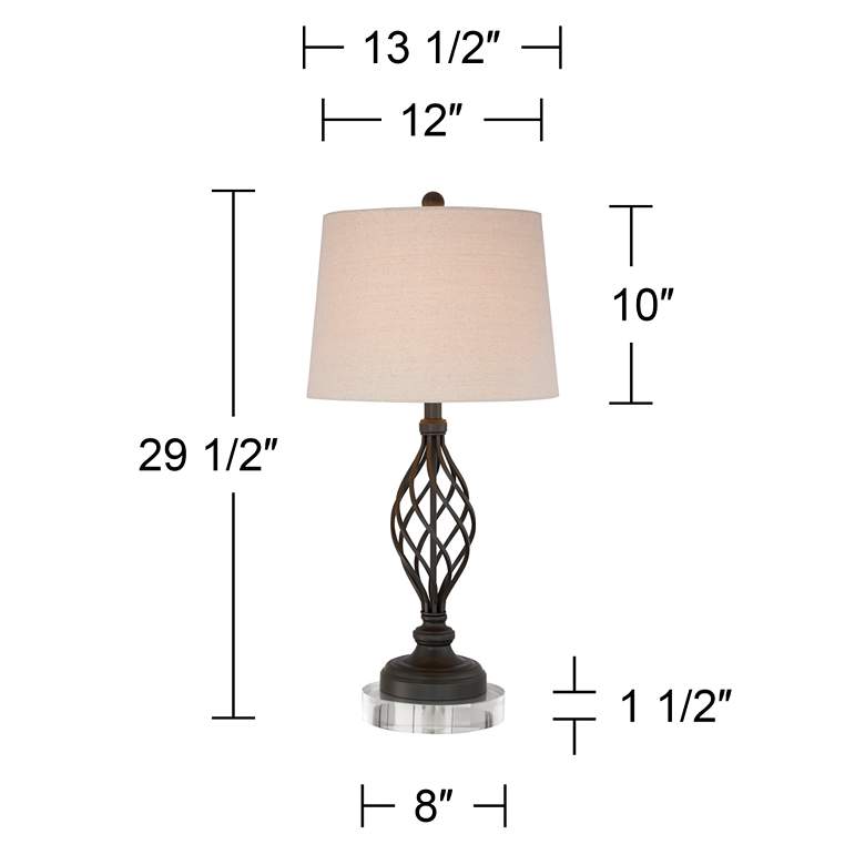 Image 5 Annie 29 1/2" Iron Scroll Table Lamps with Round Acrylic Risers more views