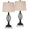 Annie 29 1/2" Iron Scroll Table Lamps with Square Acrylic Risers