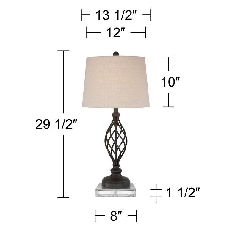 Image 5 Annie 29 1/2" Iron Scroll Table Lamps with Square Acrylic Risers more views