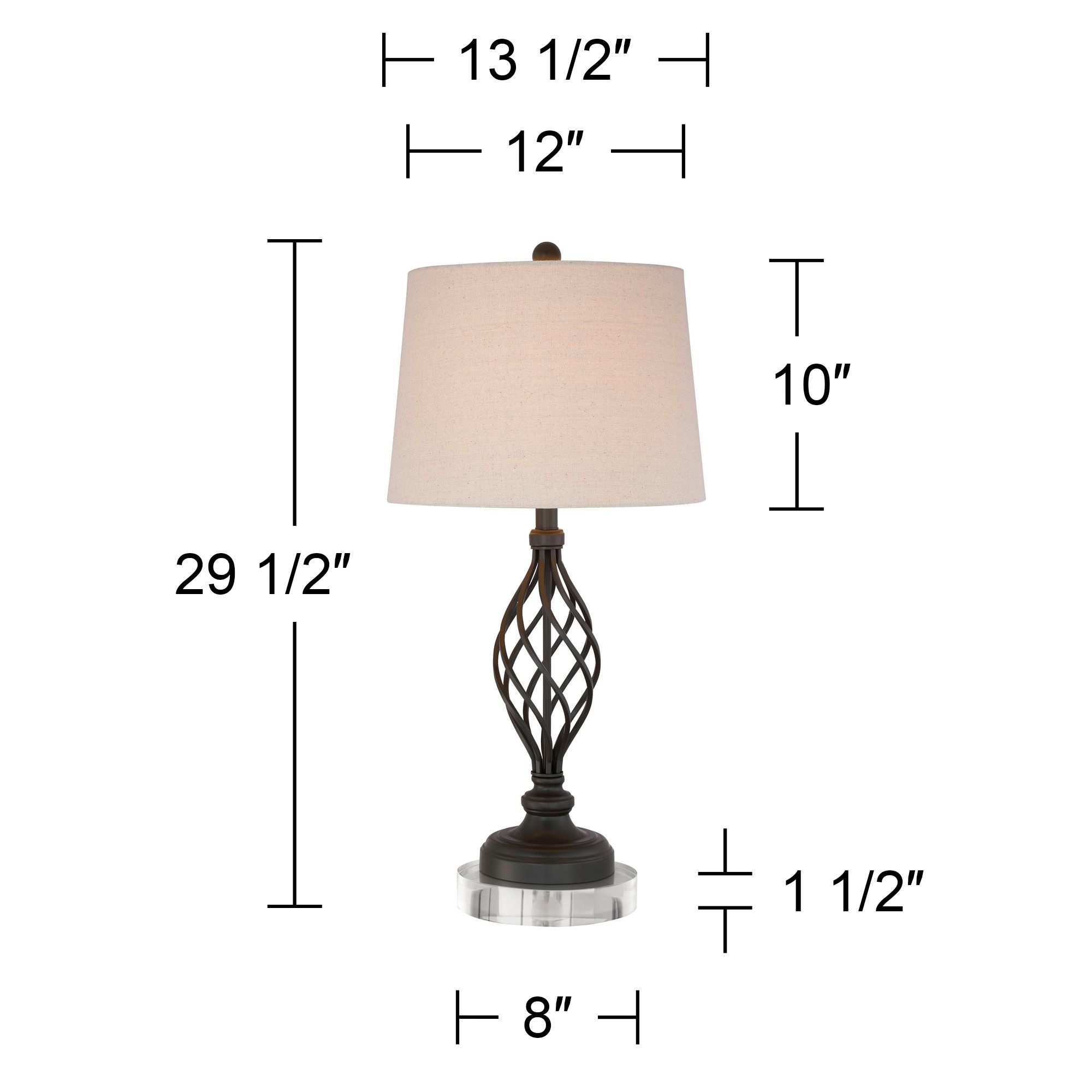 Image 5 Annie 29 1/2" Iron Scroll Table Lamps with Round Acrylic Risers more views