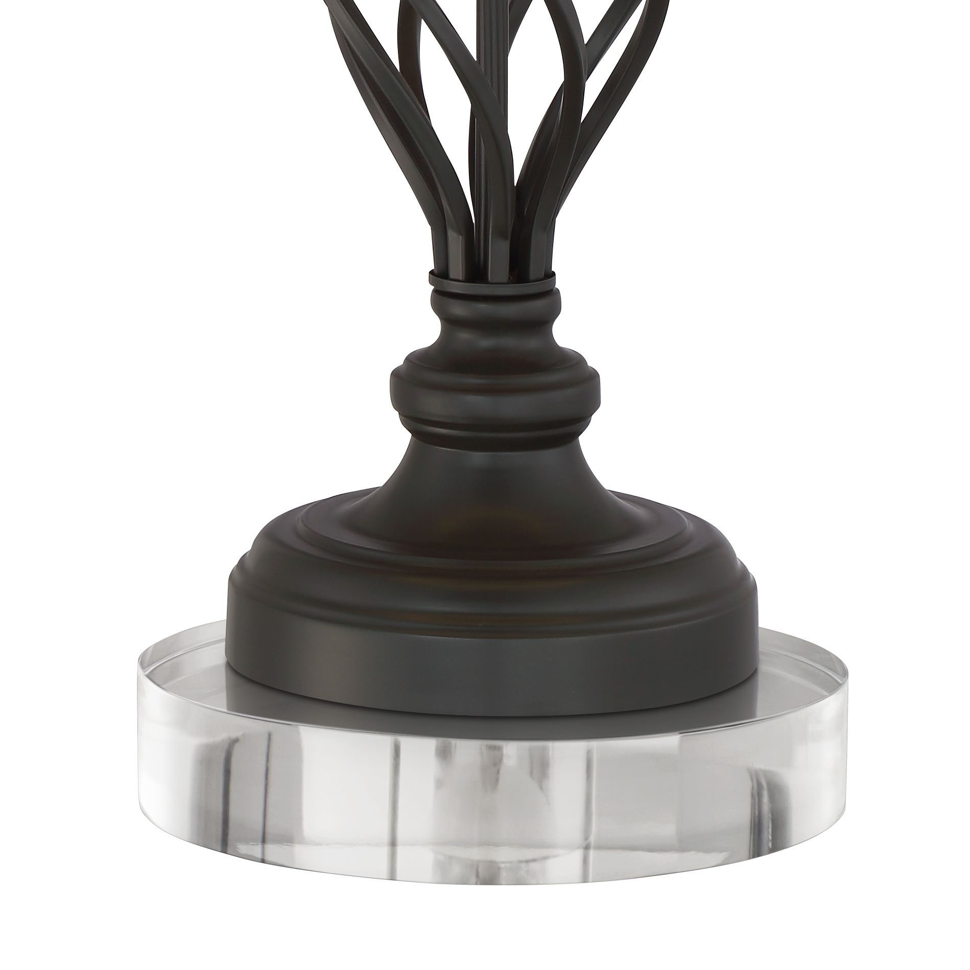 Annie Iron Scroll Table Lamps With Round Acrylic Risers 480D0