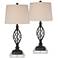 Annie Iron Scroll Table Lamps With Square Acrylic Risers