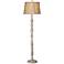 Annie Mango Wood Spindle Floor Lamp with Silk Shade
