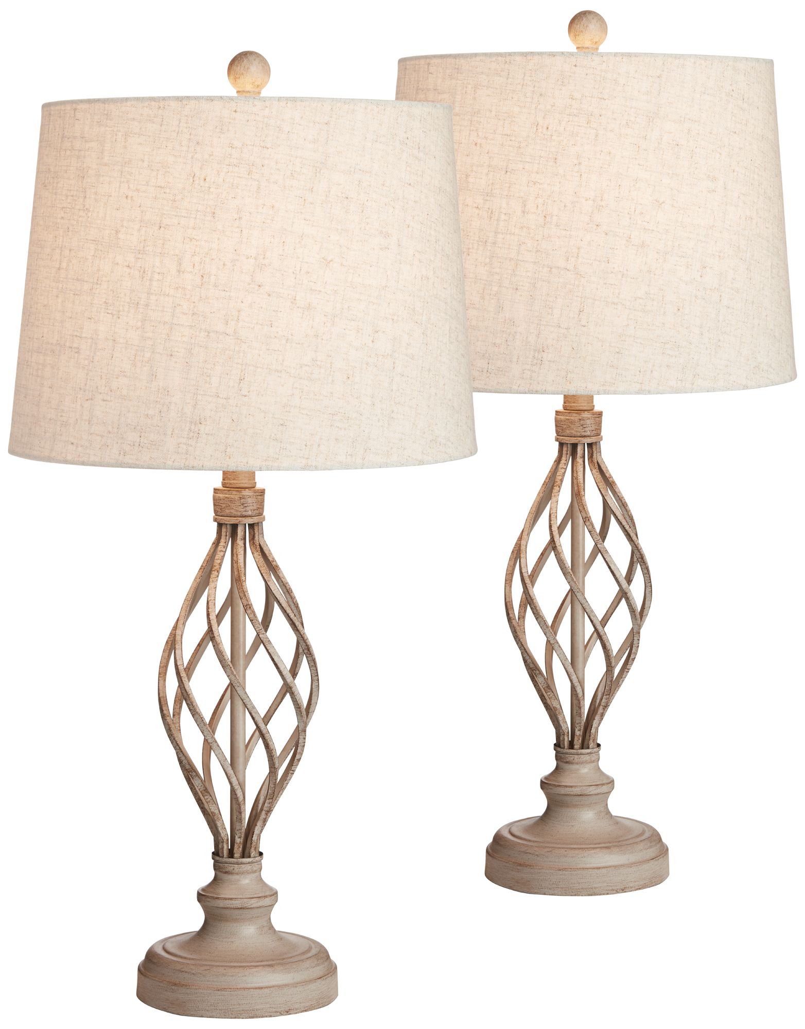 annie iron scroll table lamps set of 2