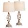 Annie Sand Iron Scroll Table Lamps With 7" Square Risers