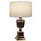 Annika 24"H Chocolate Lacquer Brass And Ivory Lamp w/ Snowflake Shade
