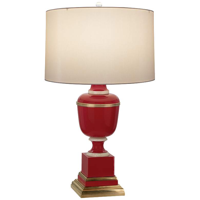 Image 1 Annika 24"H Natural Brass And Ivory Crackle Lamp w/ Snowflake Shade