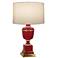 Annika 24"H Natural Brass And Ivory Crackle Lamp w/ Snowflake Shade