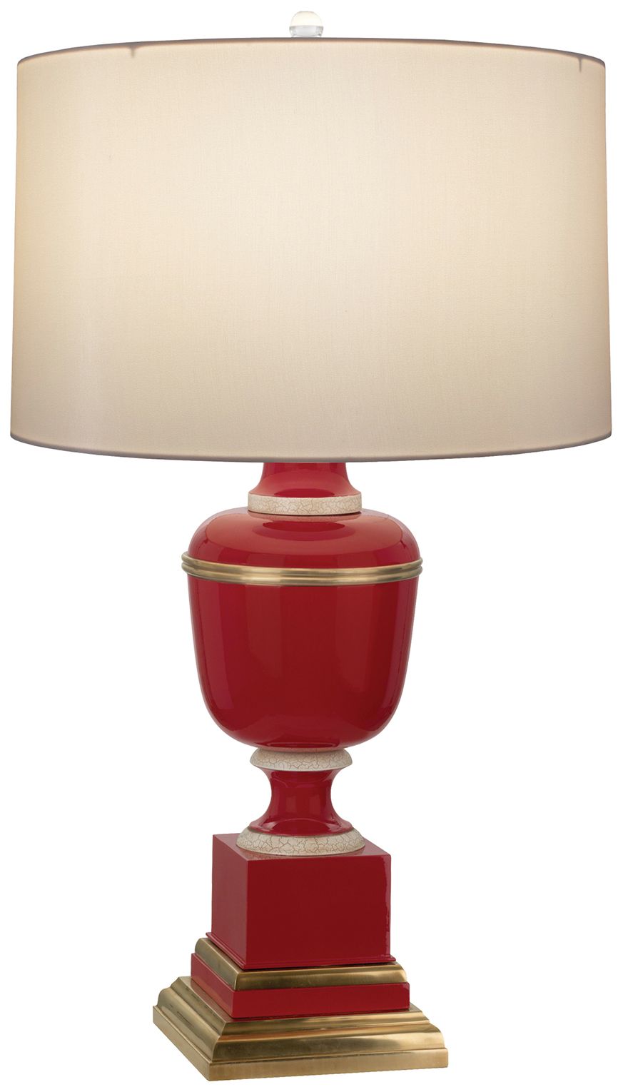 Annika 24"H Natural Brass &amp; Ivory Crackle Lamp w/ Snowflake Made t
