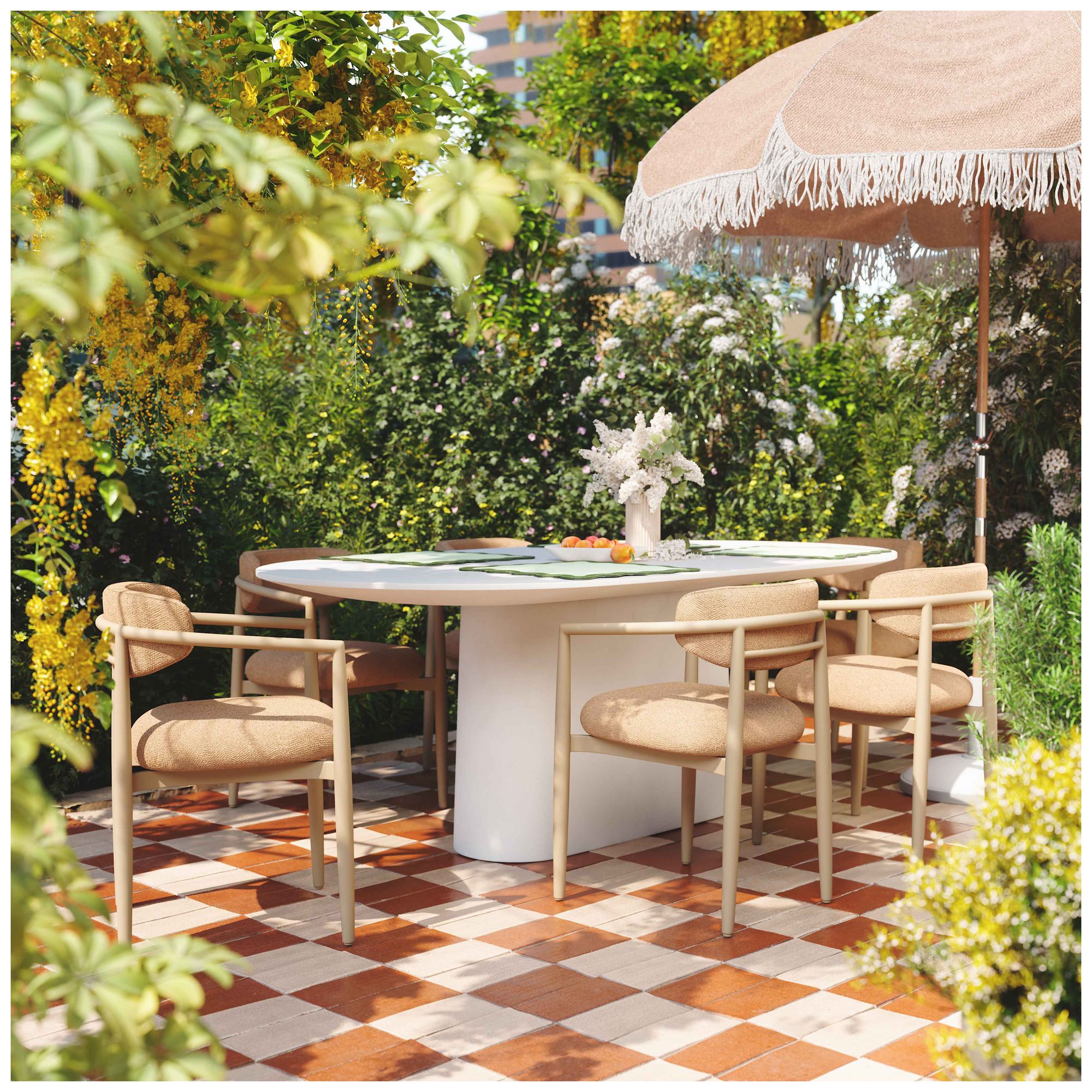 Image 2 Annika Peach Textured Outdoor Dining Chair more views