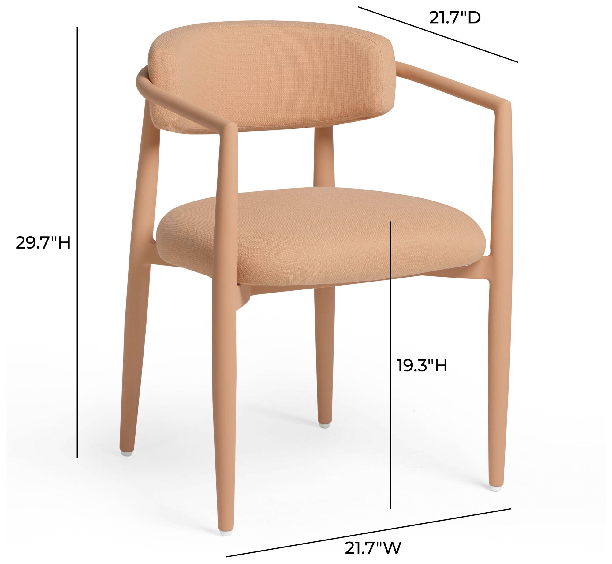 Image 7 Annika Peach Textured Outdoor Dining Chair more views