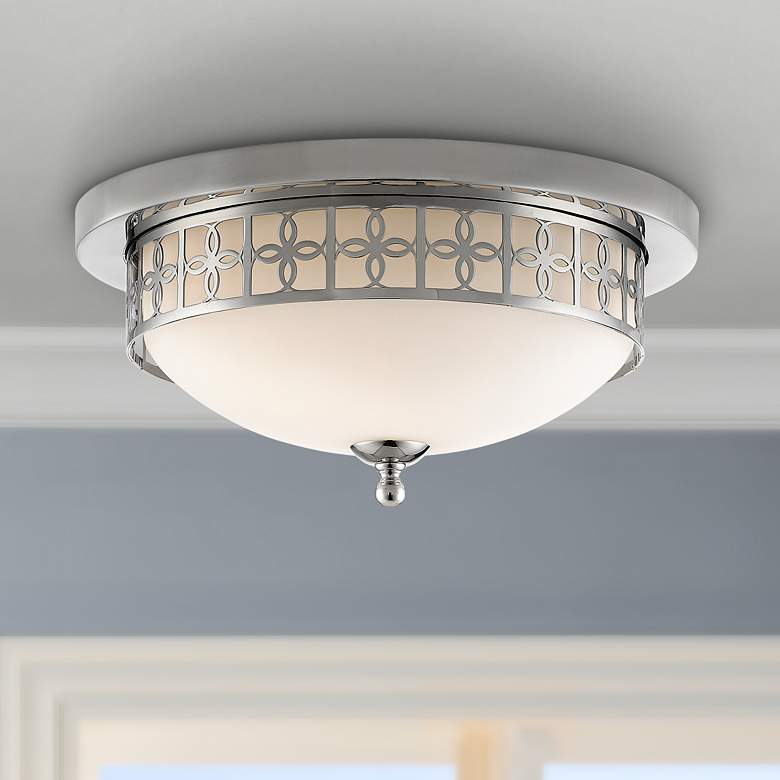 Image 1 Anniversary 13 1/2" Wide Polished Nickel Ceiling Light
