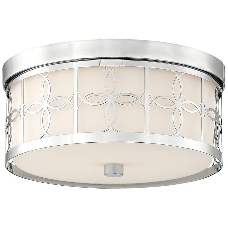 Image 2 Anniversary 13 1/2" Wide Polished Nickel Drum Ceiling Light