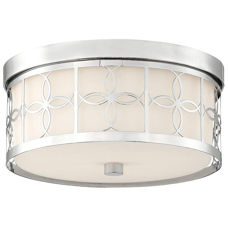 Image 2 Anniversary 13 1/2" Wide Polished Nickel Drum Ceiling Light