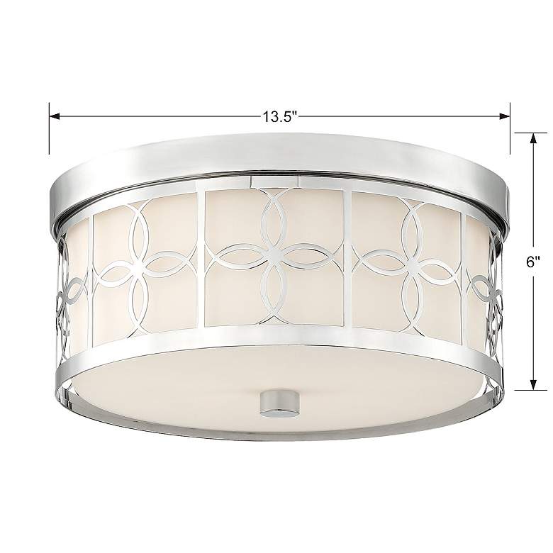 Image 4 Anniversary 13 1/2" Wide Polished Nickel Drum Ceiling Light more views