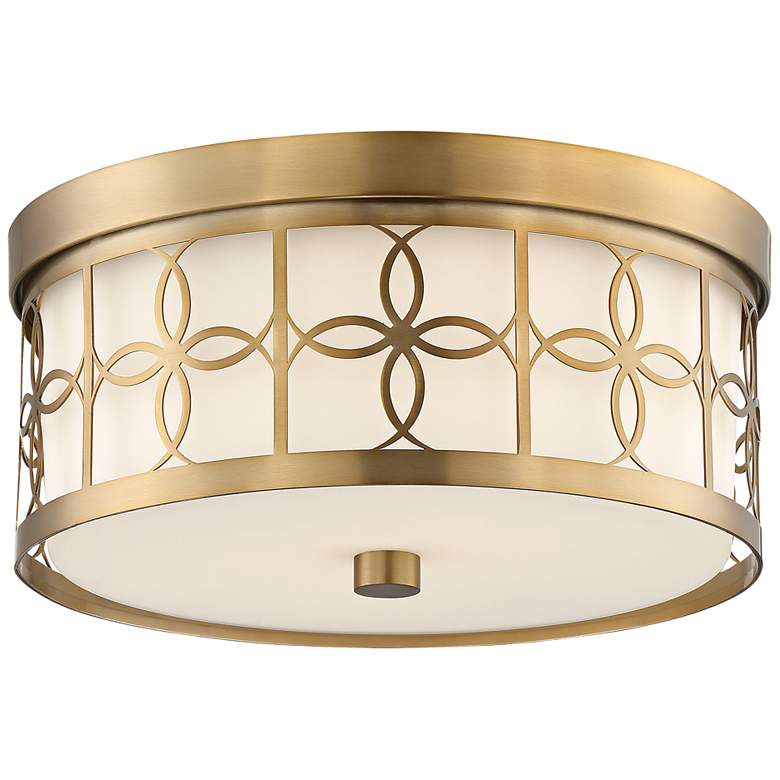 Image 2 Anniversary 13 1/2 inch Wide Vibrant Gold Drum Ceiling Light