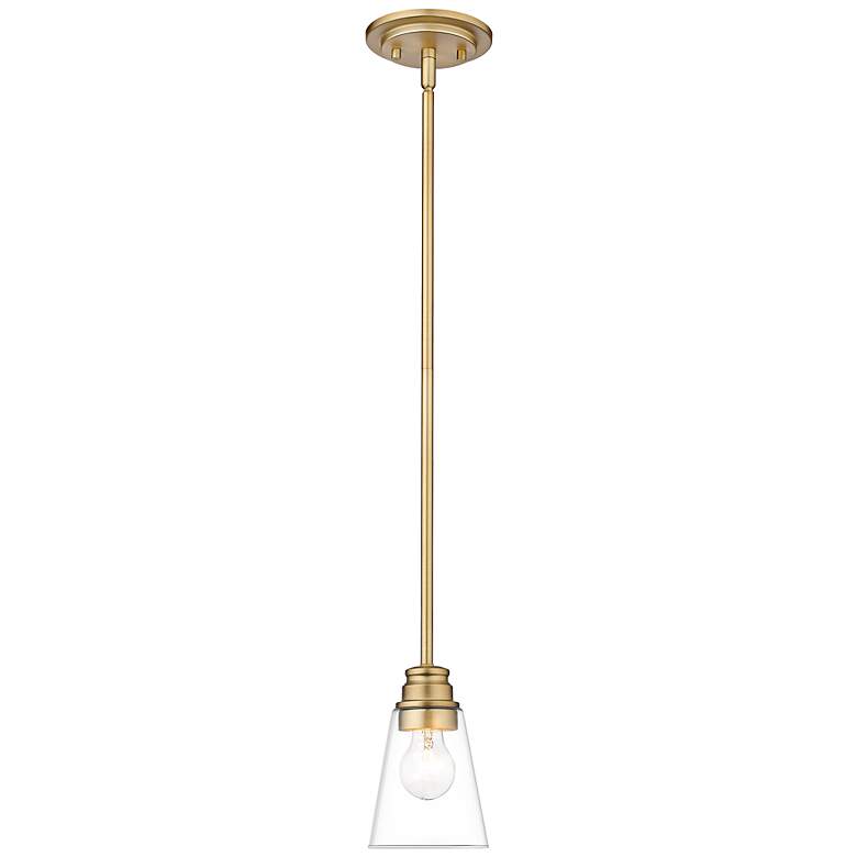 Image 2 Annora 4 3/4" Wide Olde Brass and Clear Glass Mini Pendant more views