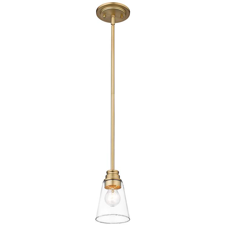 Image 3 Annora 4 3/4" Wide Olde Brass and Clear Glass Mini Pendant more views