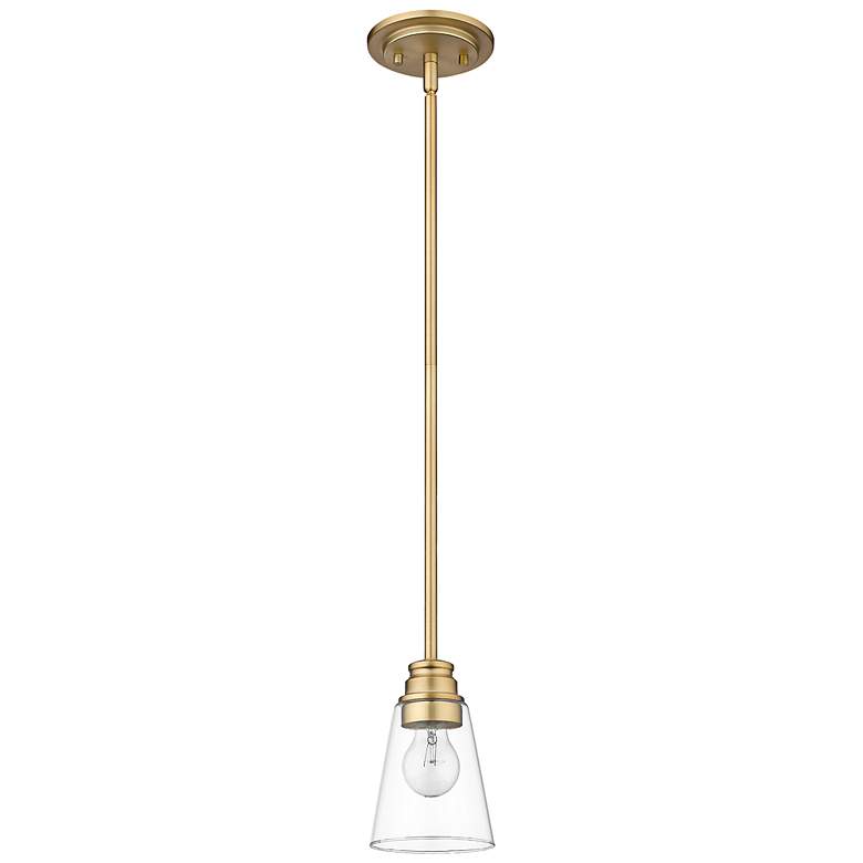 Image 5 Annora 4 3/4" Wide Olde Brass and Clear Glass Mini Pendant more views