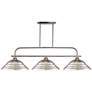 Annora 53 1/2" Wide Brushed Nickel 3-Light Billiard Pendant