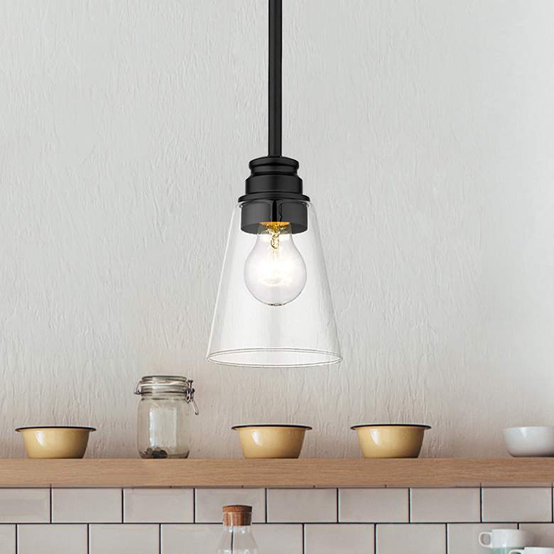 Image 1 Annora by Z-Lite Matte Black 1 Light Mini Pendant