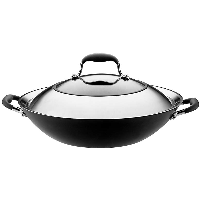Image 1 Anolon Advanced Gray 14 inch Covered Wok