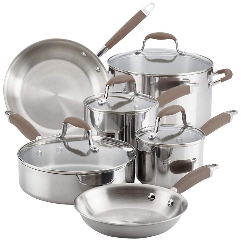 Image 1 Anolon Tri-Ply Bronze Stainless Steel 10-Piece Cookware Set