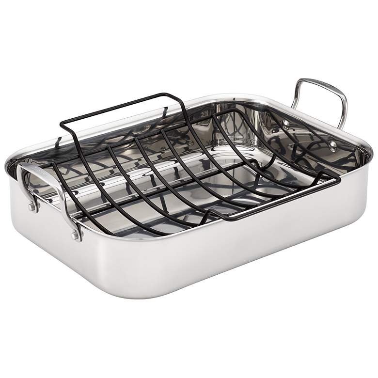 Image 1 Anolon Tri-Ply Clad 17 inch x 12 1/2 inch Large Roaster Pan