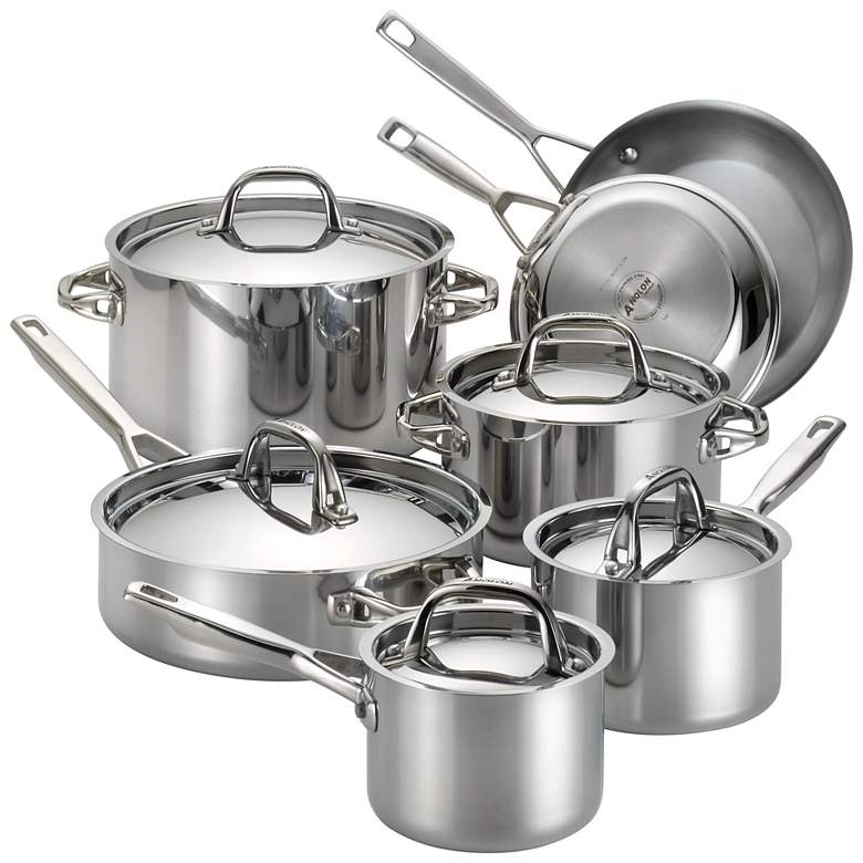 Image 1 Anolon Tri-Ply Clad Stainless Steel 12-Piece Cookware Set