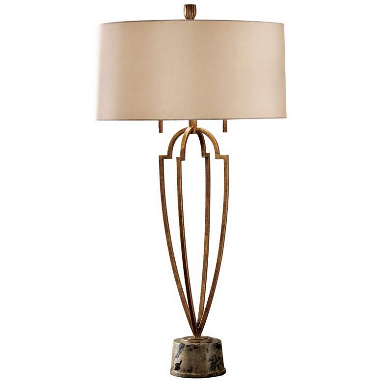 Image 1 Ansari Collection Gold and Brown Table Lamp