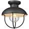 Ansel 11" Wide Black Cage Outdoor Ceiling Light