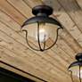 1_Ansel 11" Wide Black Cage Outdoor Ceiling Light