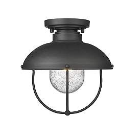 Image5 of Ansel 11" Wide Black Cage Outdoor Ceiling Light more views