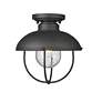 6_Ansel 11" Wide Black Cage Outdoor Ceiling Light more views
