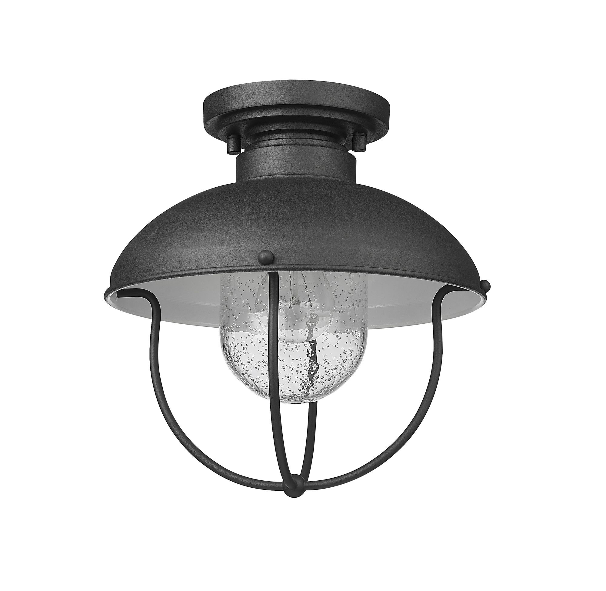 Ansel 11" Wide Black Cage Outdoor Ceiling Light