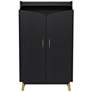 Ansel 31 1/2" Wide Black Wood 7-Shelf 2-Door Shoe Cabinet