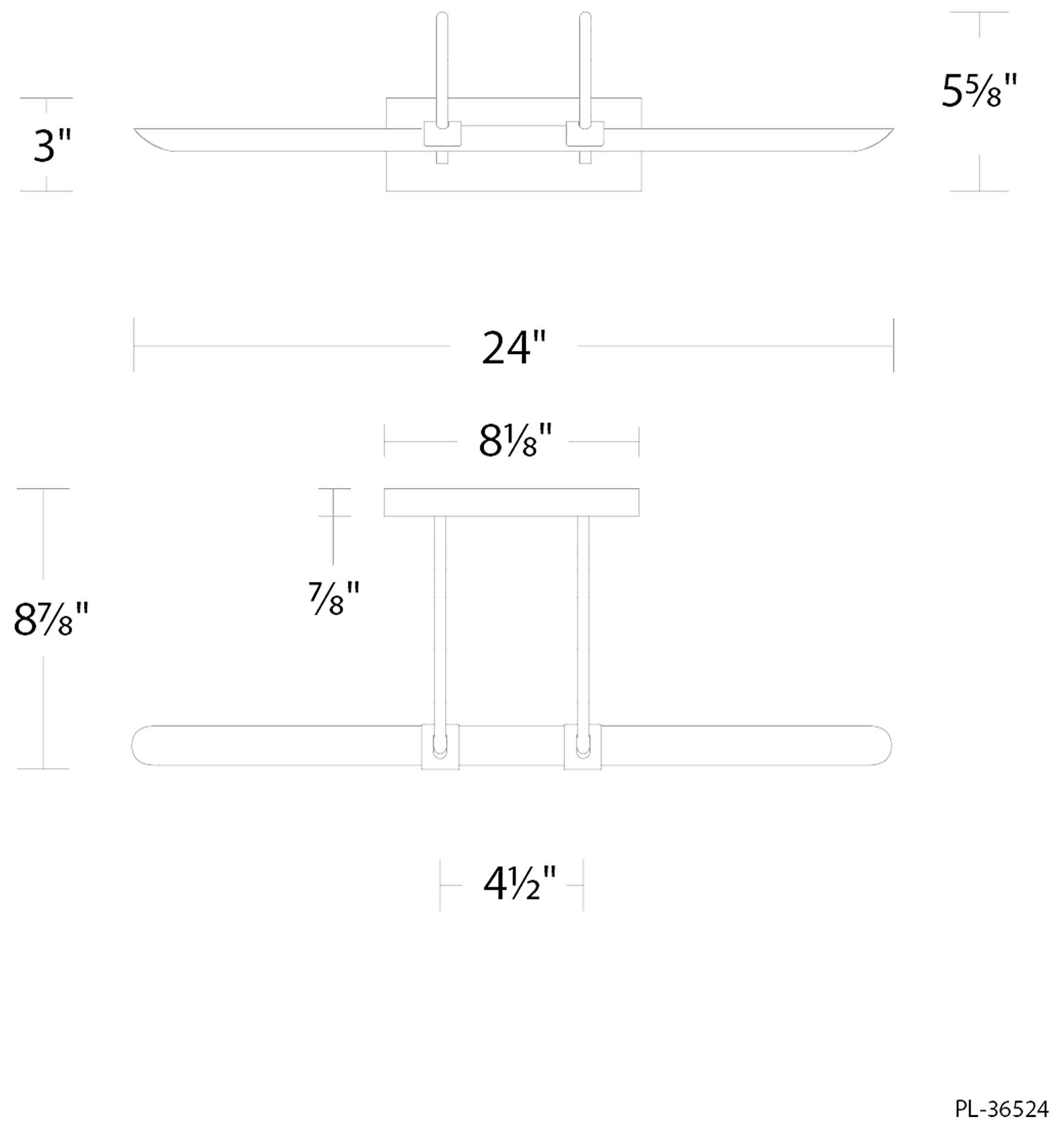 Image 6 Ansel 5.63"H x 24"W 1-Light Picture Light in Black more views