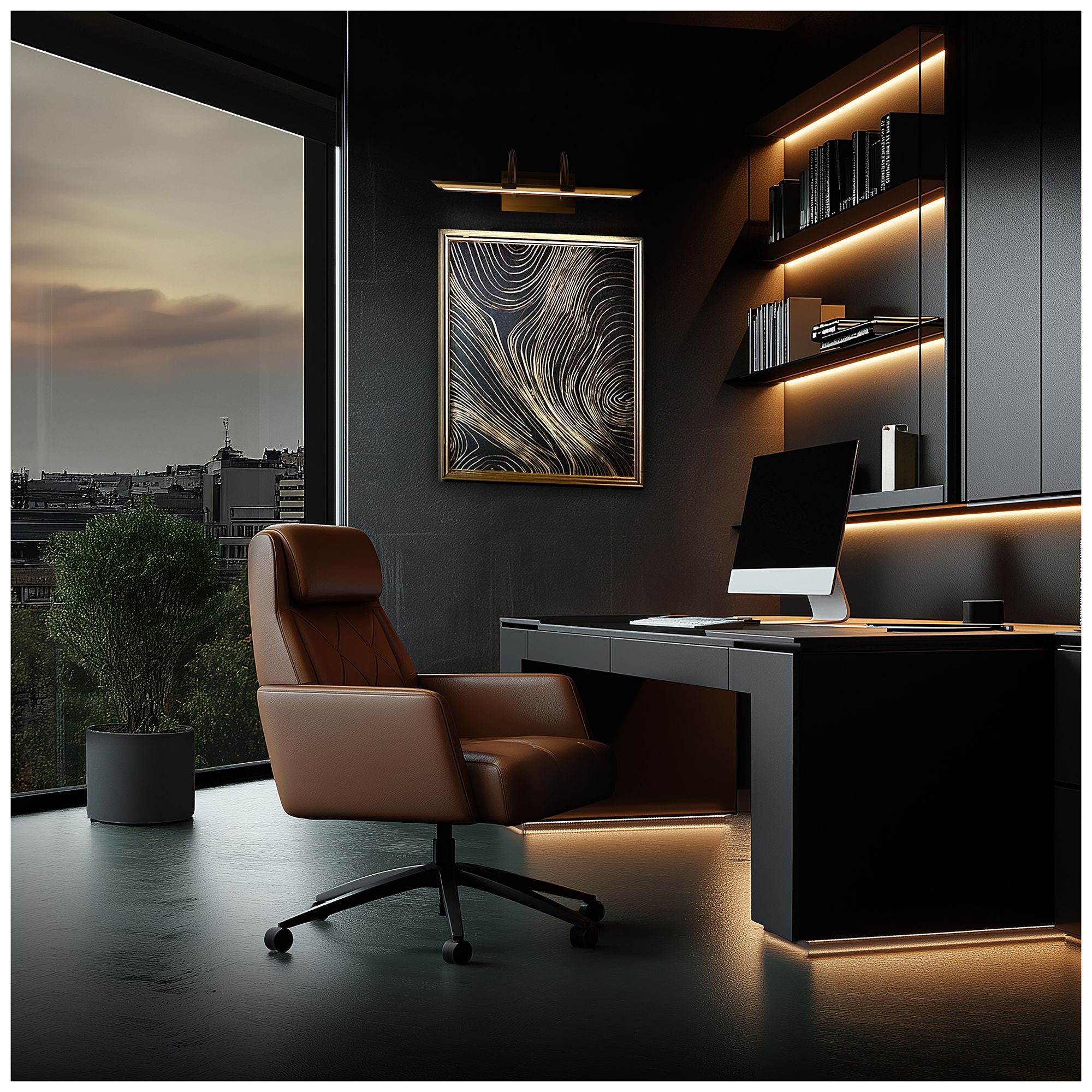 Image 7 Ansel 5.63"H x 29.5"W 1-Light Picture Light in Black more views