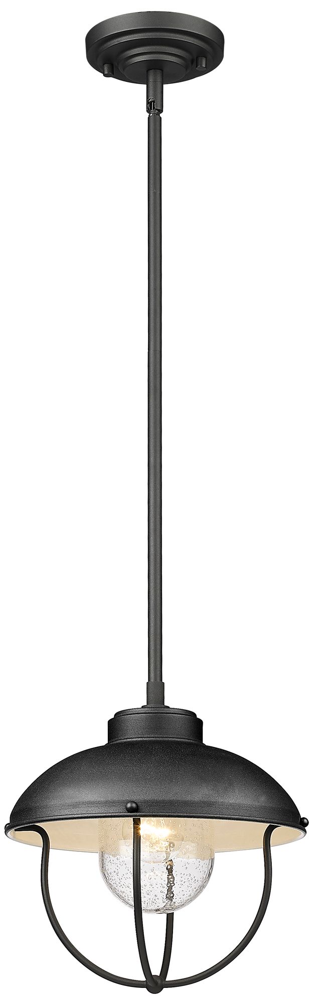 Ansel by Z-Lite Black 11 inch 1 Light Outdoor Pendant