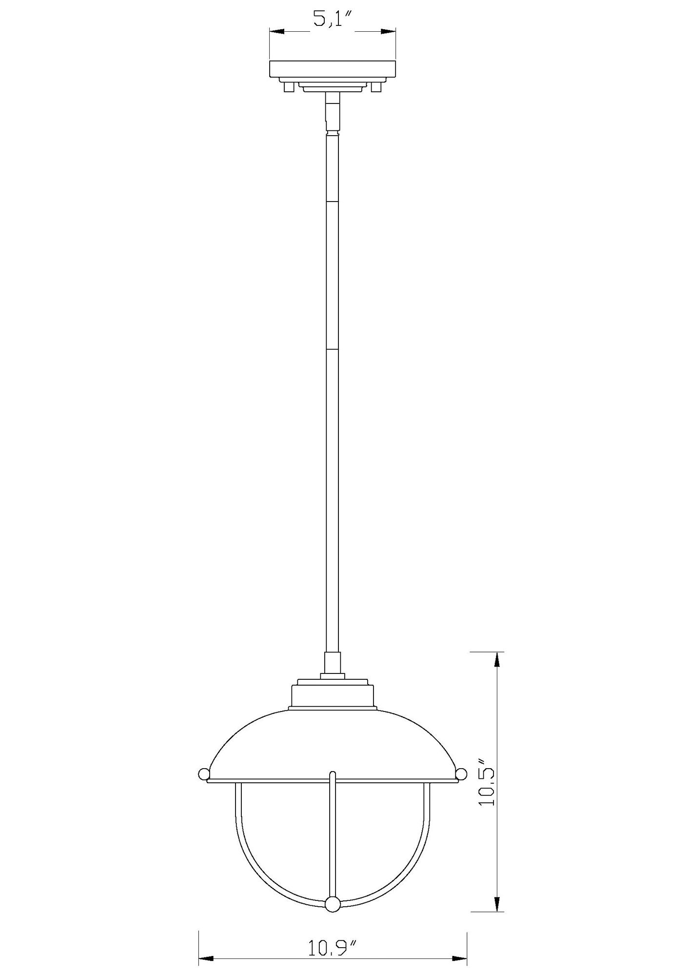 Ansel by Z-Lite Black 11 inch 1 Light Outdoor Pendant
