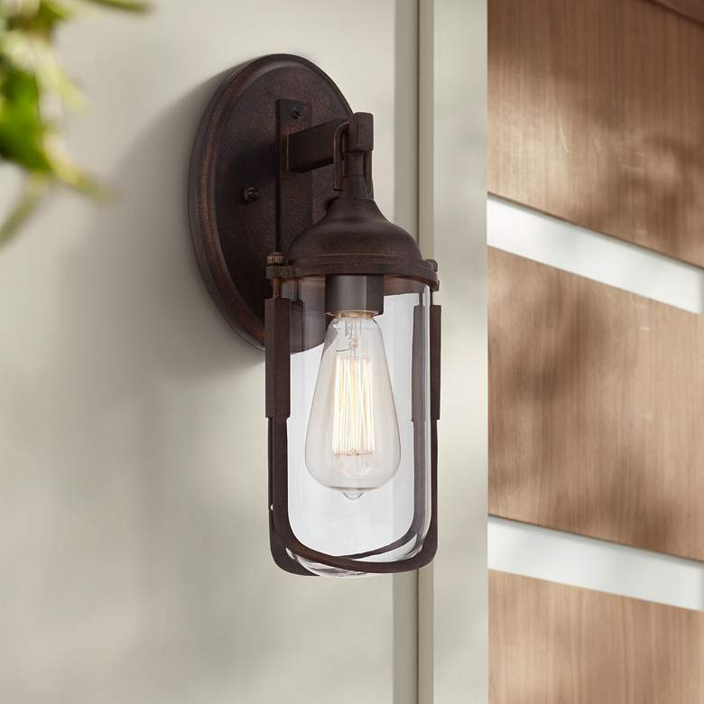 Image 1 Anselda 15" High Bronze Outdoor Wall Light