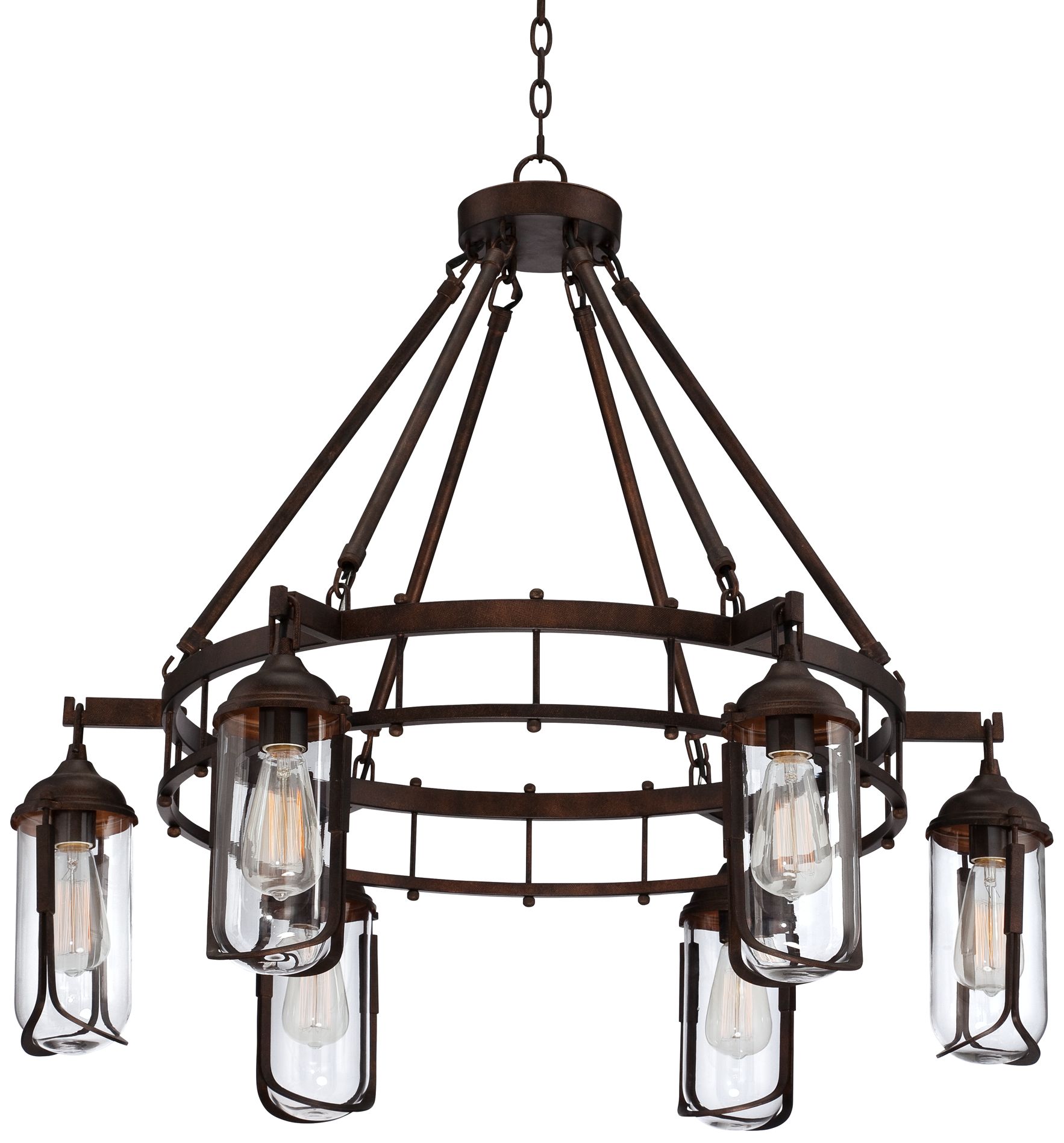Anselda 36" Wide 6-Light Bronze LED Chandelier