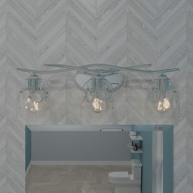 Image 1 Ansley 24" Wide Polished Chrome 3-Light Vanity Bath Light