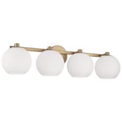 Ansley 31" Wide Aged Brass 4-Light Vanity Bath Light